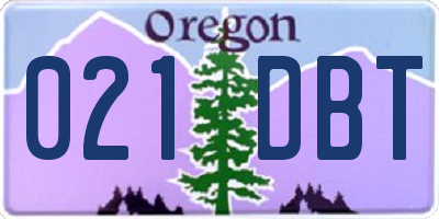 OR license plate 021DBT