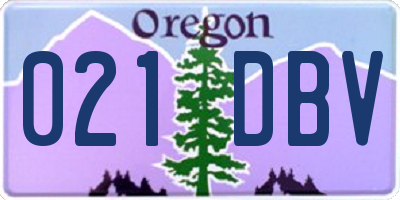 OR license plate 021DBV