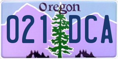 OR license plate 021DCA