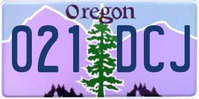 OR license plate 021DCJ