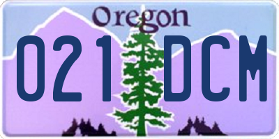 OR license plate 021DCM