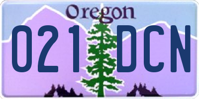 OR license plate 021DCN
