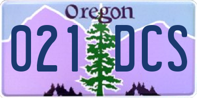 OR license plate 021DCS