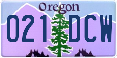 OR license plate 021DCW
