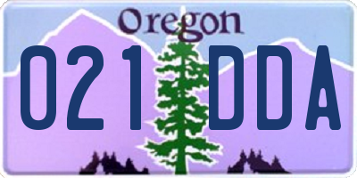OR license plate 021DDA