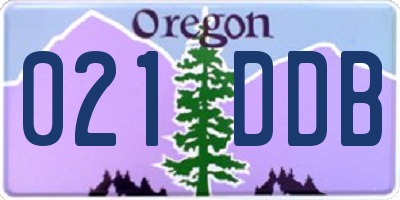 OR license plate 021DDB