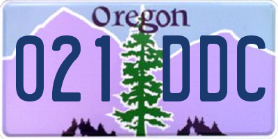OR license plate 021DDC