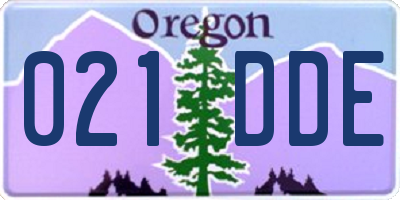 OR license plate 021DDE