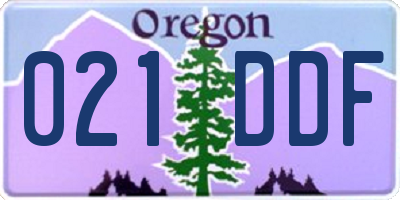 OR license plate 021DDF