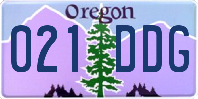 OR license plate 021DDG