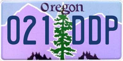 OR license plate 021DDP