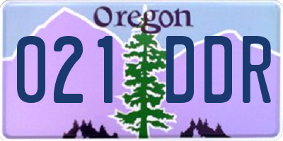 OR license plate 021DDR