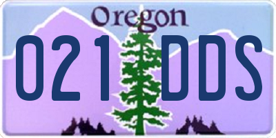 OR license plate 021DDS
