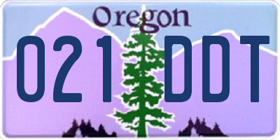 OR license plate 021DDT