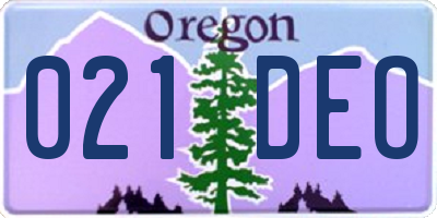 OR license plate 021DEO