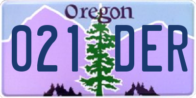 OR license plate 021DER