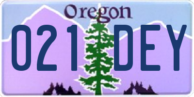 OR license plate 021DEY