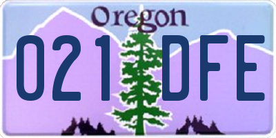 OR license plate 021DFE