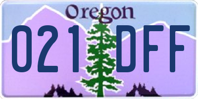 OR license plate 021DFF