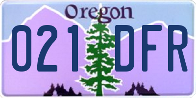 OR license plate 021DFR