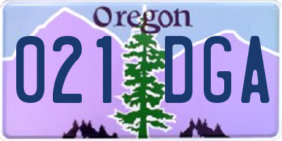 OR license plate 021DGA