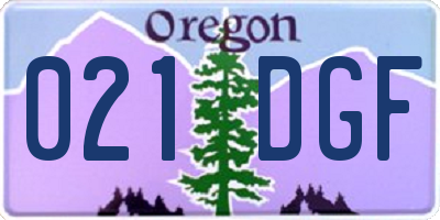 OR license plate 021DGF