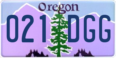 OR license plate 021DGG