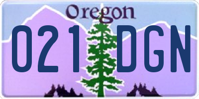 OR license plate 021DGN