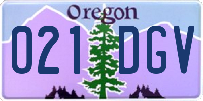OR license plate 021DGV