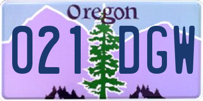 OR license plate 021DGW