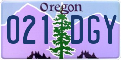 OR license plate 021DGY
