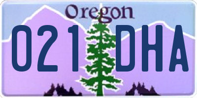 OR license plate 021DHA