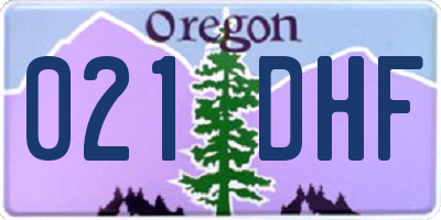 OR license plate 021DHF
