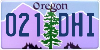 OR license plate 021DHI