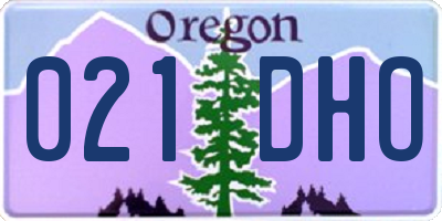 OR license plate 021DHO