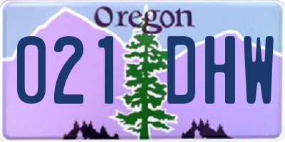 OR license plate 021DHW