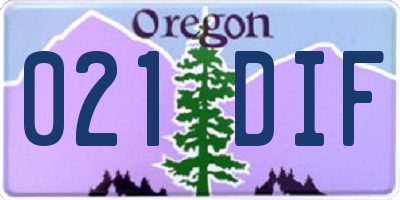 OR license plate 021DIF