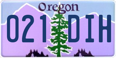 OR license plate 021DIH