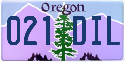 OR license plate 021DIL