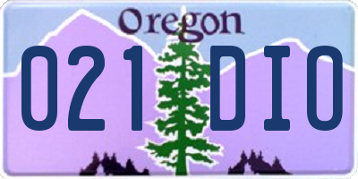 OR license plate 021DIO