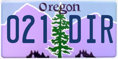 OR license plate 021DIR