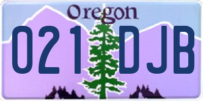 OR license plate 021DJB