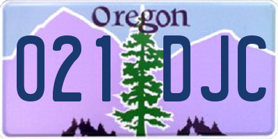 OR license plate 021DJC