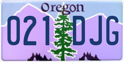 OR license plate 021DJG