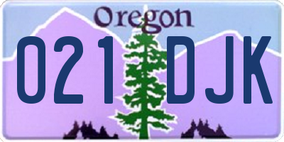 OR license plate 021DJK