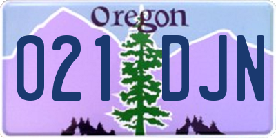 OR license plate 021DJN