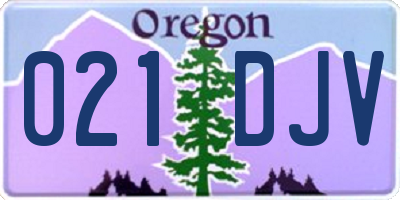 OR license plate 021DJV