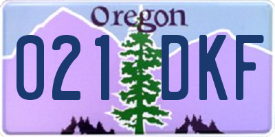 OR license plate 021DKF