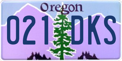OR license plate 021DKS