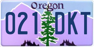 OR license plate 021DKT